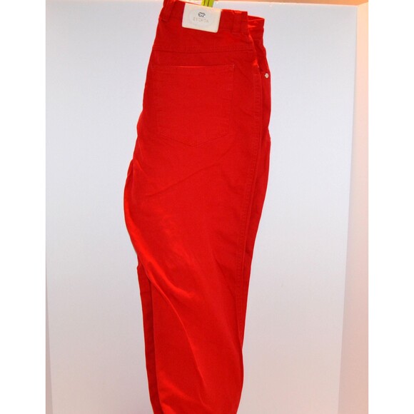 Escada Vintage Red Pants Jeans Logo Y2K Traditional Fit Designer - Picture 1 of 6